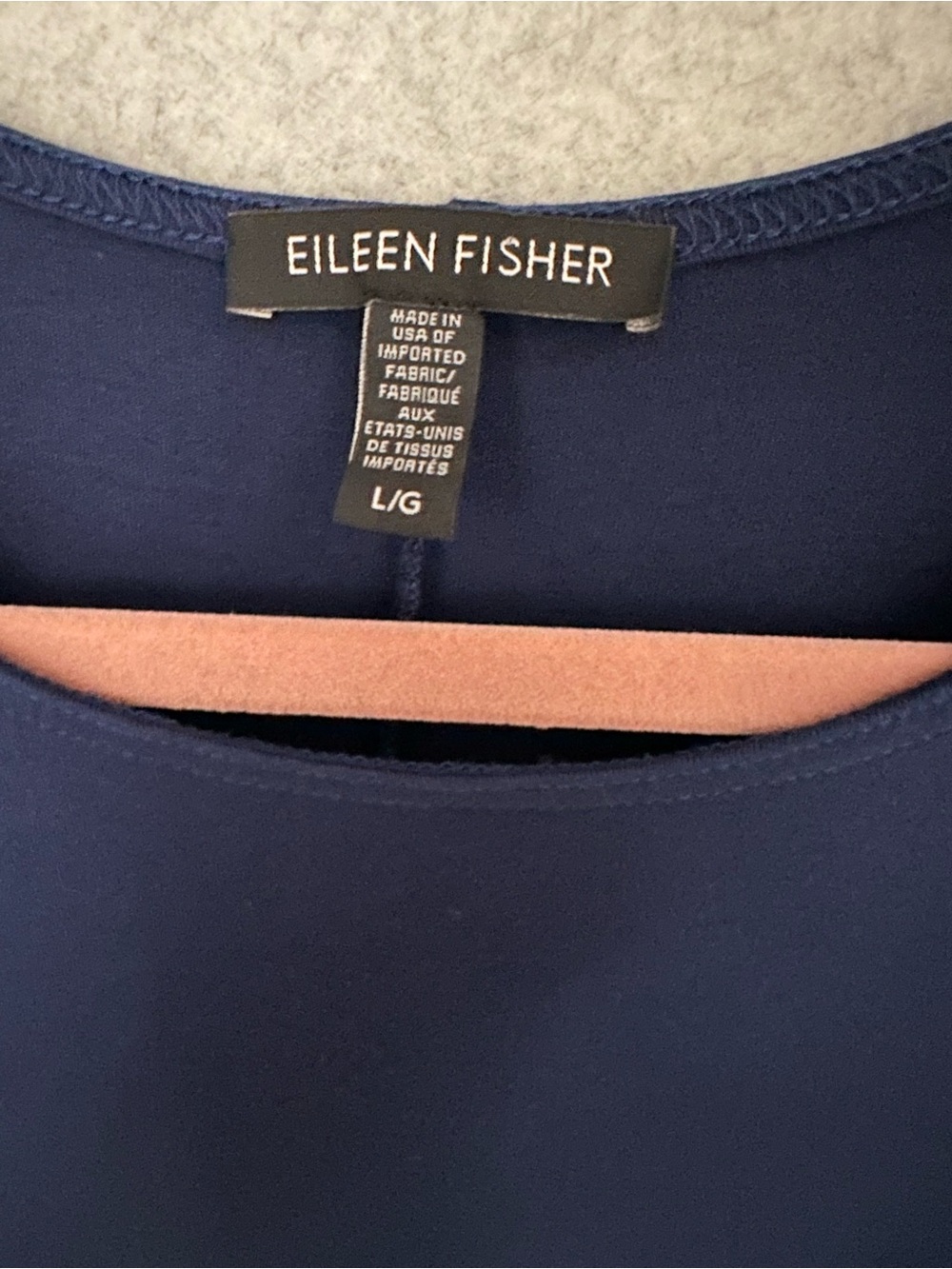 Eileen Fisher Navy Long-Sleeve Swing Top - Picture 2 of 7